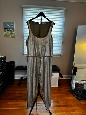 Calypso St. Barth Metallic Silver Sleeveless Jumpsuit